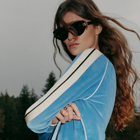 Palm Angels PERI10F MIRACLE 6055 Sunglasses Havana Cat Eye Frame, Green Lenses - Picture 2 of 11